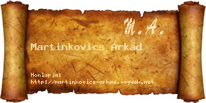 Martinkovics Arkád névjegykártya